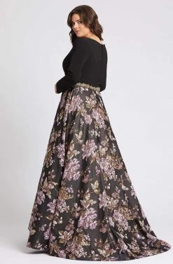 Mac Duggal Fabulouss - 77745F Long Sleeve Floral Printed Dress 6 Mac Duggal Fabulouss - 77745F Long Sleeve Floral Printed Dress