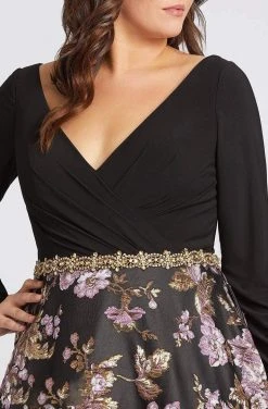 Mac Duggal Fabulouss - 77745F Long Sleeve Floral Printed Dress 7 Mac Duggal Fabulouss - 77745F Long Sleeve Floral Printed Dress