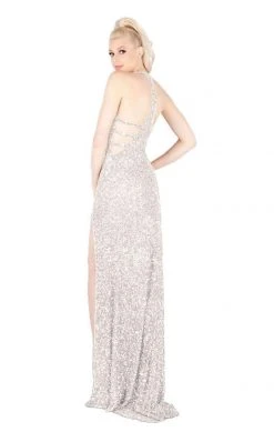 Mac Duggal Flash - 4811L Sequined Halter V-neck Sheath Dress 11 Mac Duggal Flash - 4811L Sequined Halter V-neck Sheath Dress