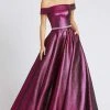 Mac Duggal Flash - 48881L Iridescent Off Shoulder A-Line Prom Gown