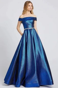 Mac Duggal Flash - 48881L Iridescent Off Shoulder A-Line Prom Gown