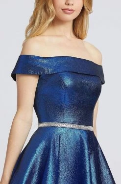 Mac Duggal Flash - 48881L Iridescent Off Shoulder A-Line Prom Gown