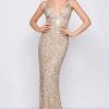 Mac Duggal Flash - 4930L Sequined Empire Waist Long Sheath Gown 1 Mac Duggal Flash - 4930L Sequined Empire Waist Long Sheath Gown