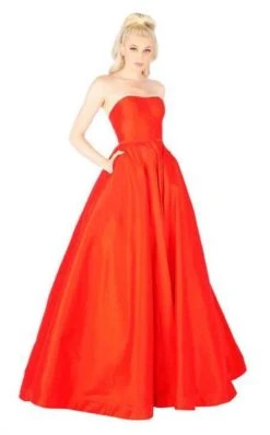Mac Duggal Flash - 66929L Strapless Vibrant Taffeta Ballgown
