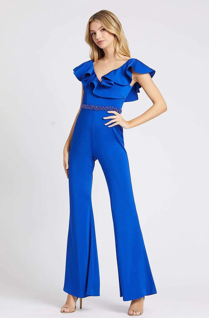 Mac Duggal Flash - 67384L Jersey Ruffled Jumpsuit 3 Mac Duggal Flash - 67384L Jersey Ruffled Jumpsuit