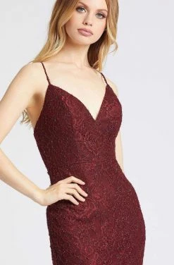 Mac Duggal Flash - 77771L Embroidered Plunging V-neck Trumpet Dress 8 Mac Duggal Flash - 77771L Embroidered Plunging V-neck Trumpet Dress