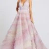 Mac Duggal Prom - 11117M Deep V-neck Tiered A-line Dress 1 Mac Duggal Prom - 11117M Deep V-neck Tiered A-line Dress