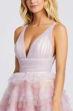 Mac Duggal Prom - 11117M Deep V-neck Tiered A-line Dress 7 Mac Duggal Prom - 11117M Deep V-neck Tiered A-line Dress