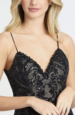 Mac Duggal Prom - 12291M Embellished V-neck Ruffled Mermaid Dress