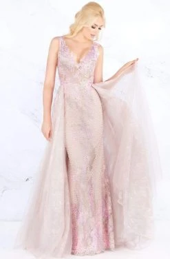 Mac Duggal Prom - 20101M Trailing Blossom Appliqued Overskirt Gown