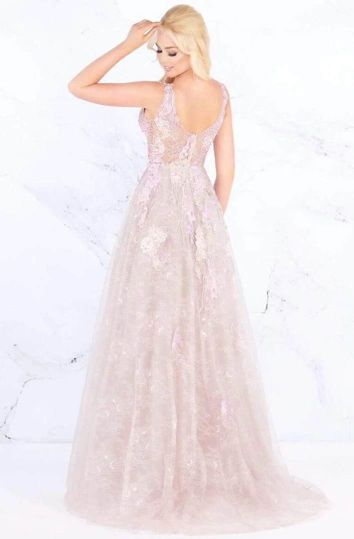 Mac Duggal Prom - 20101M Trailing Blossom Appliqued Overskirt Gown 4 Mac Duggal Prom - 20101M Trailing Blossom Appliqued Overskirt Gown