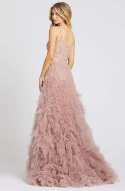 Mac Duggal Prom - 20193M Floral Appliqued Bodice Shirred Tulle Gown