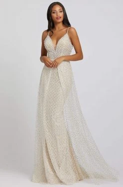 Mac Duggal Prom - 20202M Bead-Textured Lattice Overskirt Gown