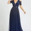 Mac Duggal Prom - 5175M Plunging V-Neck Cold Shoulder A-Line Gown 1 Mac Duggal Prom - 5175M Plunging V-Neck Cold Shoulder A-Line Gown