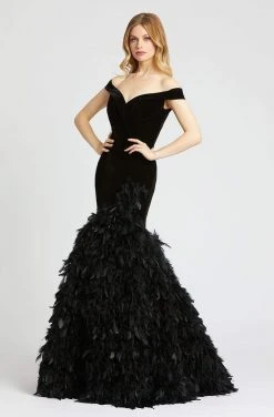 Mac Duggal Prom - 67313M Off-Shoulder Feathered Mermaid Dress