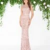 Mac Duggal Sequined Illusion Jewel Fitted Evening Gown 4579D - 1 Pc Mocha In Size 6 Available 2 Mac Duggal Sequined Illusion Jewel Fitted Evening Gown 4579D - 1 Pc Mocha In Size 6 Available