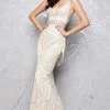 Mac Duggal Sleeveless V-Neck Fringed Evening Gown 50404D 2 Mac Duggal Sleeveless V-Neck Fringed Evening Gown 50404D