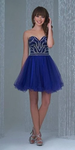Madison James - 16-305 Dress In Royal Short Dresses
