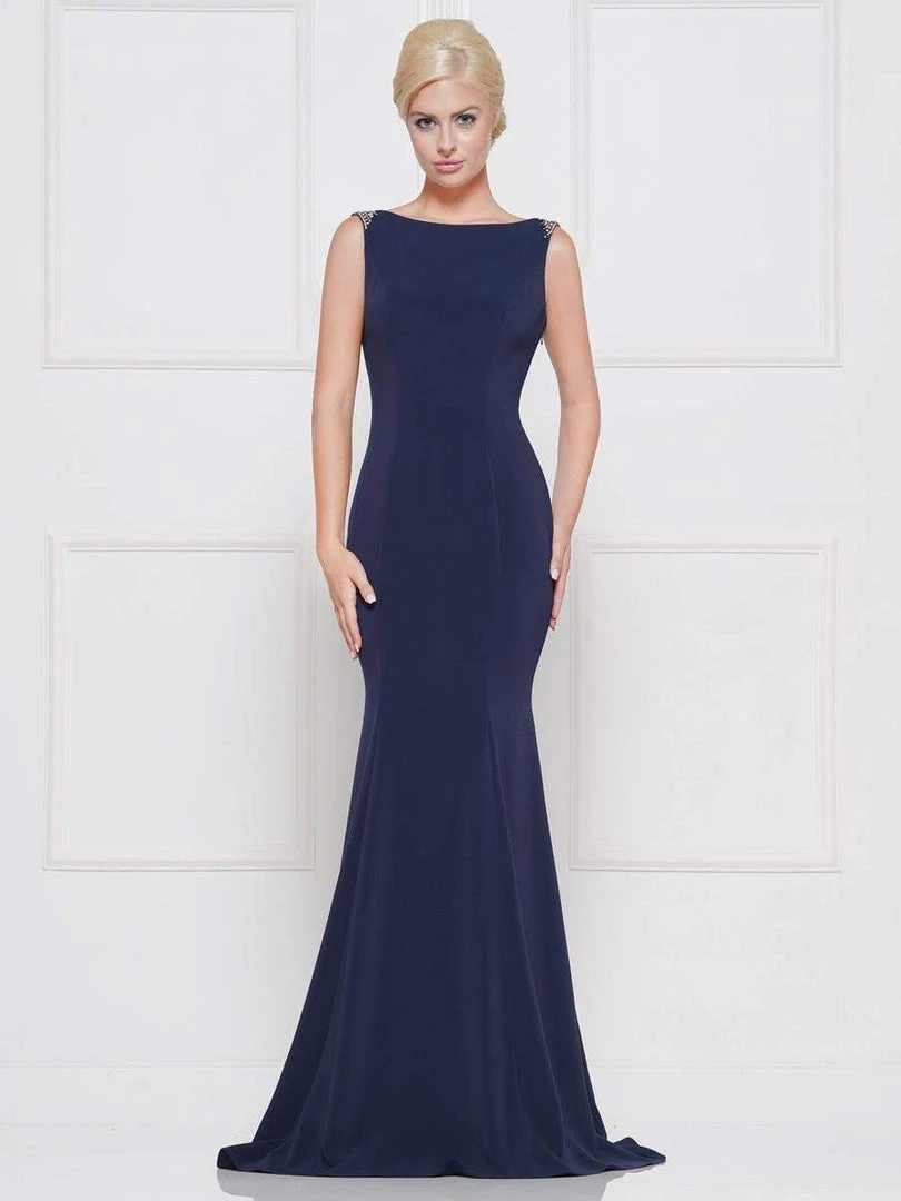 Marsoni By Colors - M140 Jeweled Bateau Trumpet Dress 10 Marsoni By Colors - M140 Jeweled Bateau Trumpet Dress