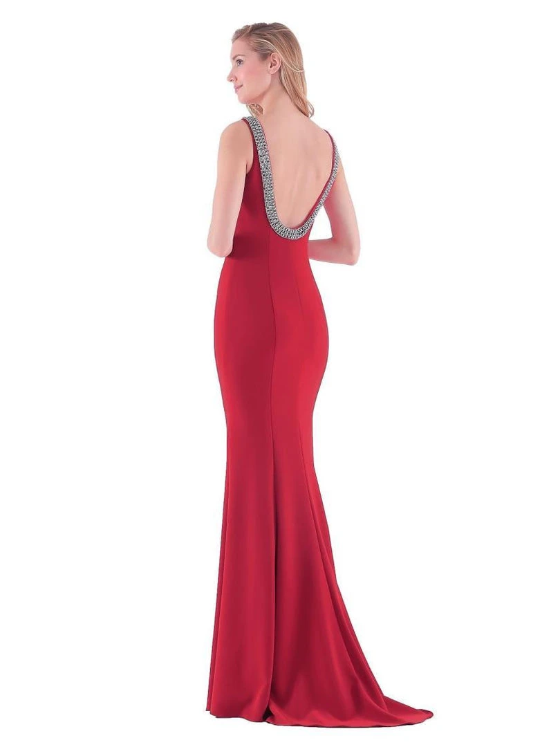 Marsoni By Colors - M140 Jeweled Bateau Trumpet Dress 4 Marsoni By Colors - M140 Jeweled Bateau Trumpet Dress