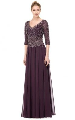 Marsoni By Colors - M165 Illusion Lattice Motif A-Line Gown