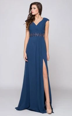 Marsoni By Colors - M169 Ruched Wrap Cap Sleeve Gown 16 Marsoni By Colors - M169 Ruched Wrap Cap Sleeve Gown