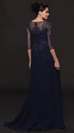 Marsoni By Colors - M214 Illusion Bateau A-line Dress