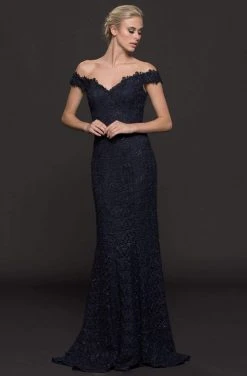 Marsoni By Colors - M221 Lace Off-Shoulder Sheath Dress 8 Marsoni By Colors - M221 Lace Off-Shoulder Sheath Dress