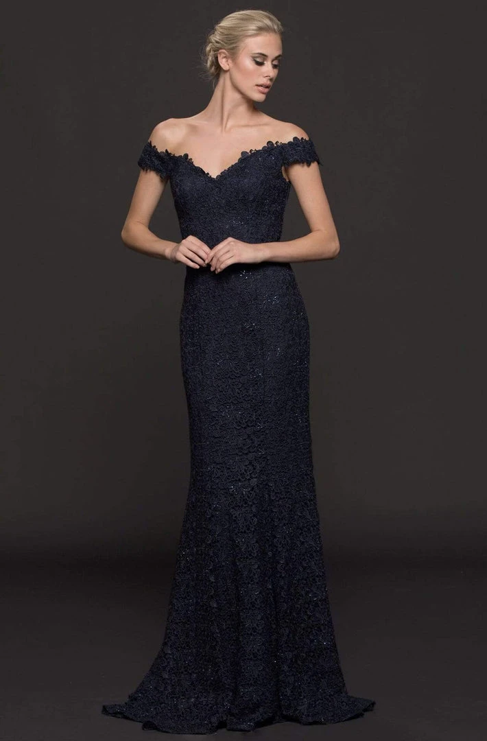 Marsoni By Colors - M221 Lace Off-Shoulder Sheath Dress 5 Marsoni By Colors - M221 Lace Off-Shoulder Sheath Dress