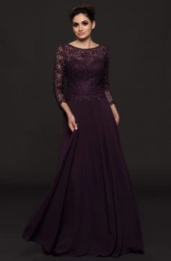 Marsoni By Colors - M223 Embroidered Quarter Length Sleeves Dress