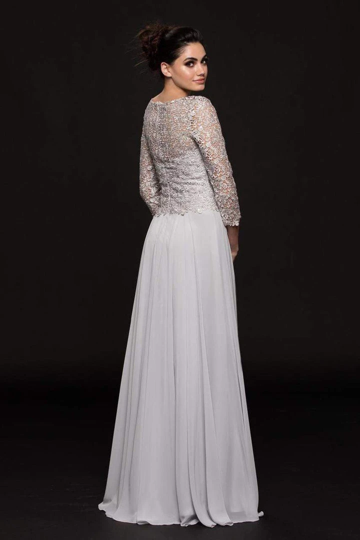 Marsoni By Colors - M223 Embroidered Quarter Length Sleeves Dress 6 Marsoni By Colors - M223 Embroidered Quarter Length Sleeves Dress