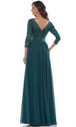 Marsoni By Colors - M238SL Embroidered Bodice Chiffon A-Line Gown