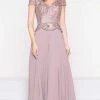 Marsoni By Colors - M243 Short Sleeve Embroidered Peplum Chiffon Gown 1 Marsoni By Colors - M243 Short Sleeve Embroidered Peplum Chiffon Gown