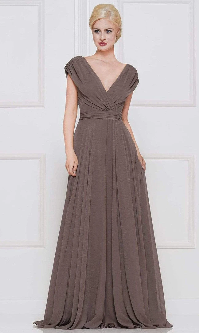 Marsoni By Colors - M251 Gathered V Neck Off Shoulder A-Line Gown 5 Marsoni By Colors - M251 Gathered V Neck Off Shoulder A-Line Gown