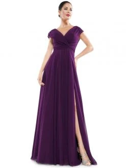 Marsoni By Colors - M251 Gathered V Neck Off Shoulder A-Line Gown 29 Marsoni By Colors - M251 Gathered V Neck Off Shoulder A-Line Gown