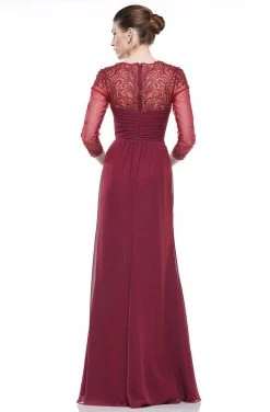 Marsoni By Colors - M261 Sheer Long Sleeves Embroidered Chiffon Gown 8 Marsoni By Colors - M261 Sheer Long Sleeves Embroidered Chiffon Gown