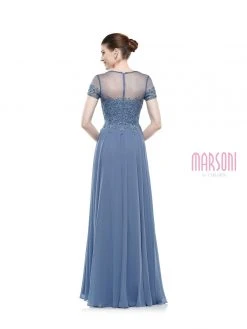 Marsoni By Colors - M271 Short Sleeve Queen Anne Soutache Gown 19 Marsoni By Colors - M271 Short Sleeve Queen Anne Soutache Gown