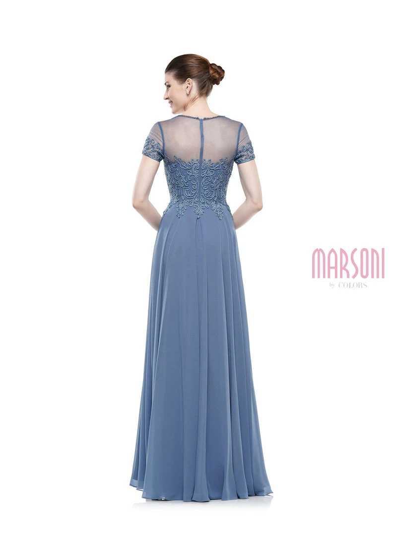 Marsoni By Colors - M271 Short Sleeve Queen Anne Soutache Gown 11 Marsoni By Colors - M271 Short Sleeve Queen Anne Soutache Gown