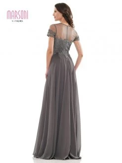 Marsoni By Colors - M271 Short Sleeve Queen Anne Soutache Gown 14 Marsoni By Colors - M271 Short Sleeve Queen Anne Soutache Gown