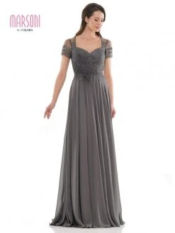 Marsoni By Colors - M271 Short Sleeve Queen Anne Soutache Gown 13 Marsoni By Colors - M271 Short Sleeve Queen Anne Soutache Gown