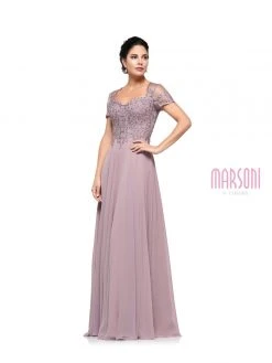 Marsoni By Colors - M271 Short Sleeve Queen Anne Soutache Gown 16 Marsoni By Colors - M271 Short Sleeve Queen Anne Soutache Gown