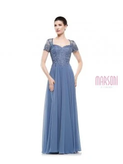 Marsoni By Colors - M271 Short Sleeve Queen Anne Soutache Gown 18 Marsoni By Colors - M271 Short Sleeve Queen Anne Soutache Gown