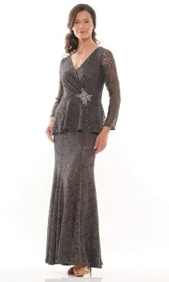 Marsoni By Colors - M306 V-Neck Trumpet Evening Dress