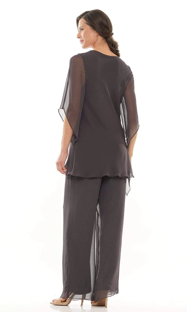 Marsoni By Colors - M308 V-Neck Half Sleeves Pantsuit 4 Marsoni By Colors - M308 V-Neck Half Sleeves Pantsuit