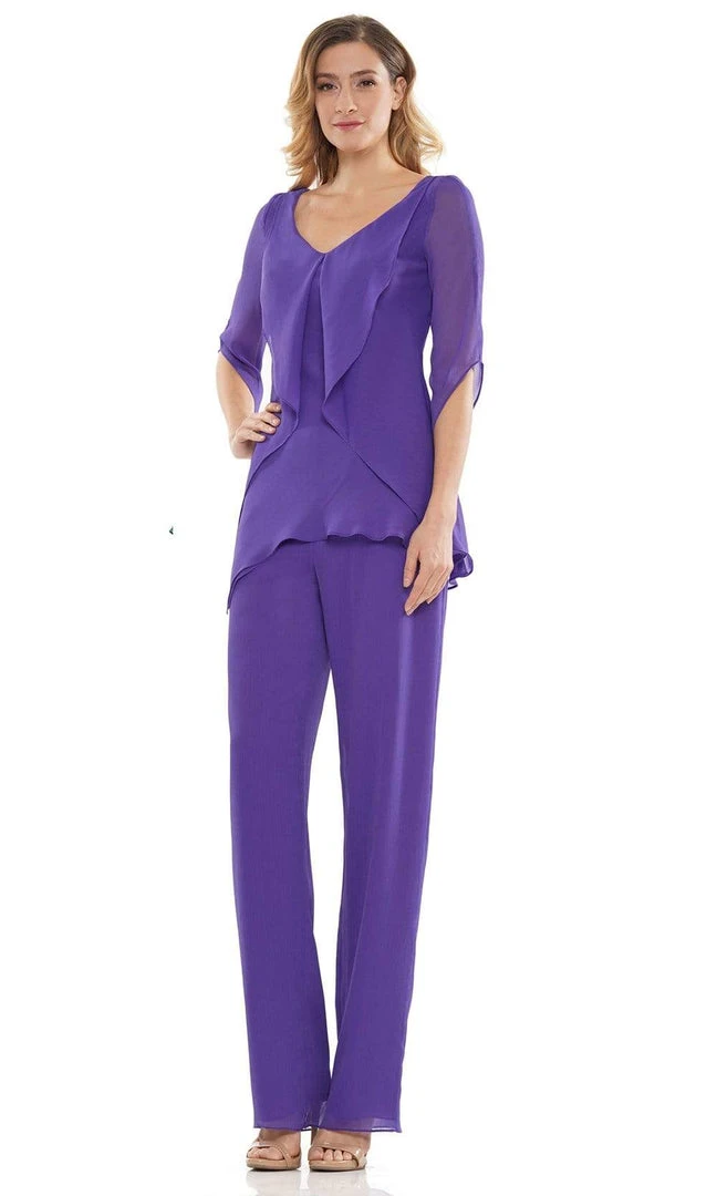 Marsoni By Colors - M308 V-Neck Half Sleeves Pantsuit 9 Marsoni By Colors - M308 V-Neck Half Sleeves Pantsuit