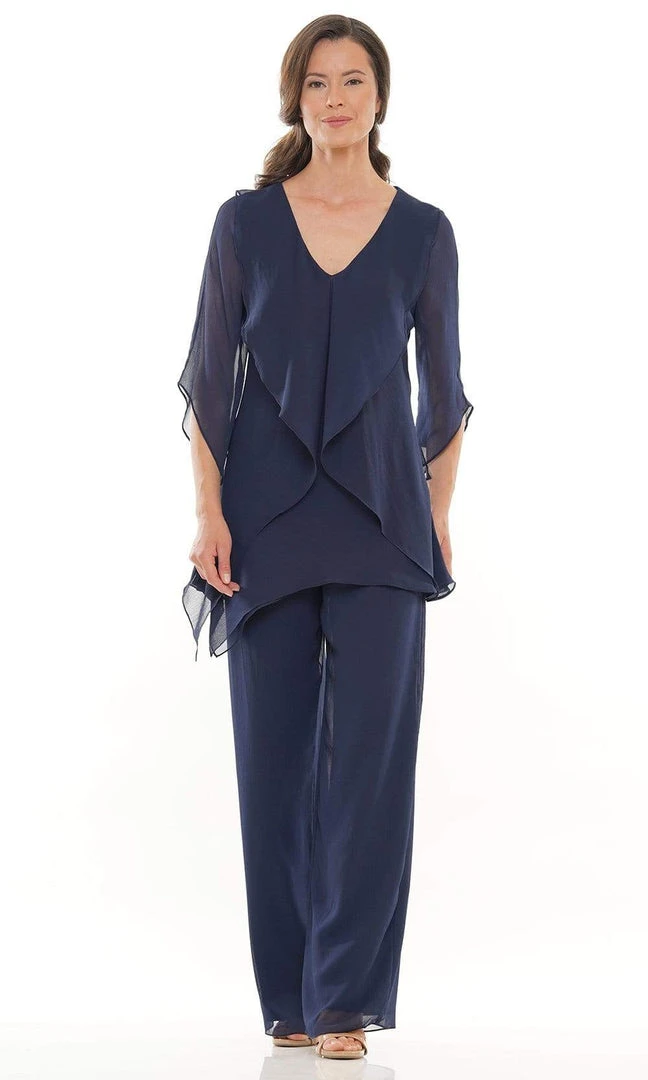 Marsoni By Colors - M308 V-Neck Half Sleeves Pantsuit 11 Marsoni By Colors - M308 V-Neck Half Sleeves Pantsuit