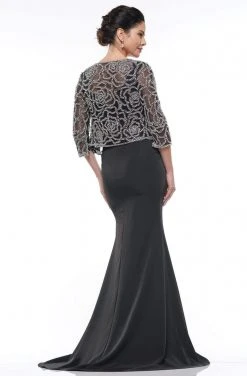 Marsoni By Colors - MV1001 Jeweled Bolero Faille Trumpet Gown