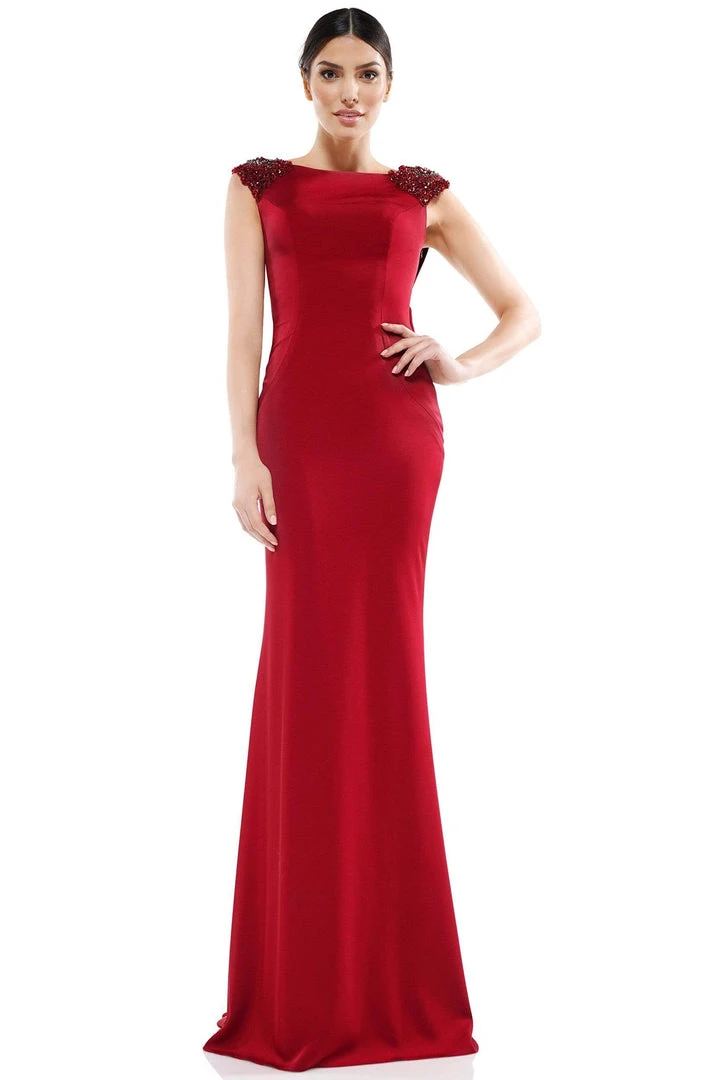Marsoni By Colors - MV1023 Beaded Bateau Trumpet Dress 5 Marsoni By Colors - MV1023 Beaded Bateau Trumpet Dress