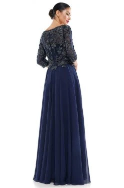 Marsoni By Colors - MV1051 Beaded Bateau Chiffon A-line Gown 5 Marsoni By Colors - MV1051 Beaded Bateau Chiffon A-line Gown