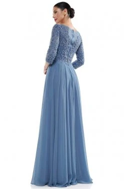 Marsoni By Colors - MV1052 Embroidered Bateau Chiffon A-line Gown 12 Marsoni By Colors - MV1052 Embroidered Bateau Chiffon A-line Gown